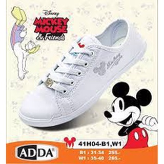 ภาพหน้าปกสินค้ารองเท้าผ้าใบนักเรียนสีขาวผูกเชือก Adda รุ่น 41H04-B1 ลายมิกกี้เม้าส์ ที่เกี่ยวข้อง