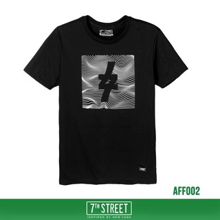 7th Street เสื้อยืด รุ่น AFF002  Free For Line-ดำ ของแท้ 100%