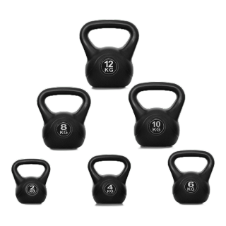 โปรโมชั่น : Merrira เคตเทิลเบล Kettlebell ลูกตุ้มยกน้ำหนัก สีดำ แบบใหม่ น้ำหนัก 8 กก. - 12 กก. จับถนัดมือ