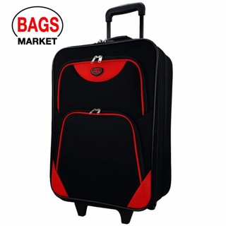 Romar Polo กระเป๋าเดินทางล้อลาก แบบมีรหัสล๊อค กระเป๋าผ้าคุณภาพดี ขนาด 20 นิ้ว รุ่น R13920-2 (Black/Red)