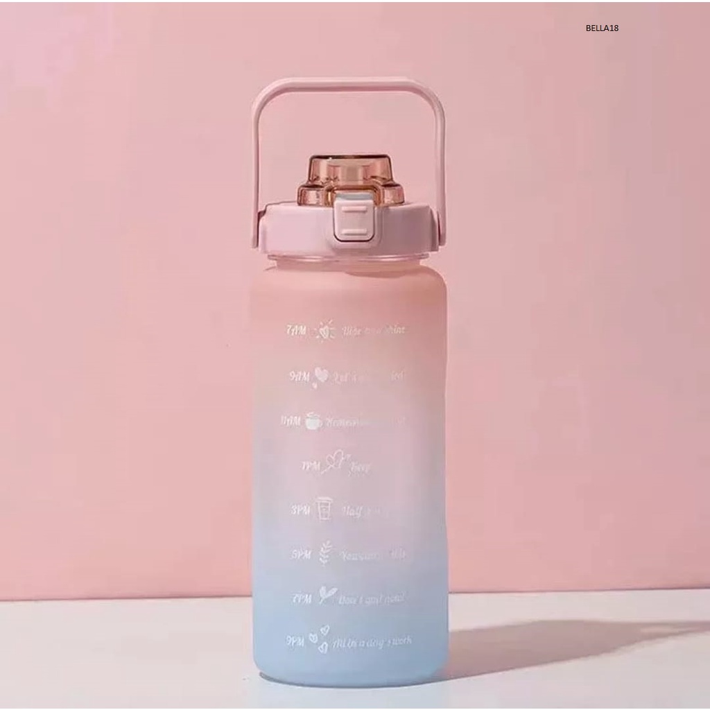 ขวดน้ำแบบพกพา 2 ลิตร สีพาสเทลสวยๆ ขวดน้ำน่ารัก TikTok Water Bottle 2L