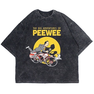 เสื้อยืดพิมพ์ลายแฟชั่นเสื้อยืด ขนาดใหญ่ พิมพ์ลาย PEEWEE WASHING VINTAGE