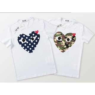 ❦❀พร้อมส่ง ❦❀Cdg PLAY ใหม่ เสื้อยืดลําลอง แขนสั้น พิมพ์ลายจุด หัวใจ สีแดง สําหรับผู้ชาย และผู้หญิงS-5XL