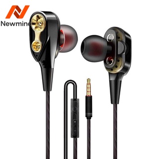 สินค้า Newmine Moving Coil Iron 3.5 มม. หูฟังชนิดใส่ในหูแบบมีสาย HiFi ชุดหูฟังสเตอริโอพร้อมไมโครโฟนสำหรับ Xiaomi Huawei samsung OPPO