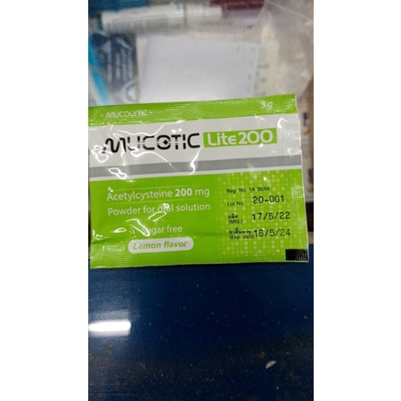 ภาพหน้าปกสินค้าMucotic Lite200 ละลายเสมหะ ไม่มีน้ำตาล จำนวน 1 กล่อง 50 ซอง จากร้าน ekkachatkulsirithong บน Shopee