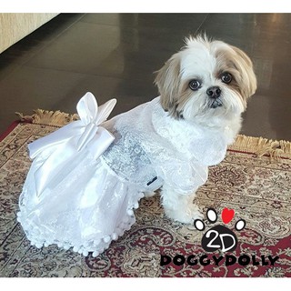 Pet cloths -Doggydolly  ชุดเจ้าสาว เสื้อผ้าแฟชั่น สัตว์เลี้ยง ชุดน้องหมาน้องแมว ชุดกระโปรง ราตรี ชุดแต่งงาน F006