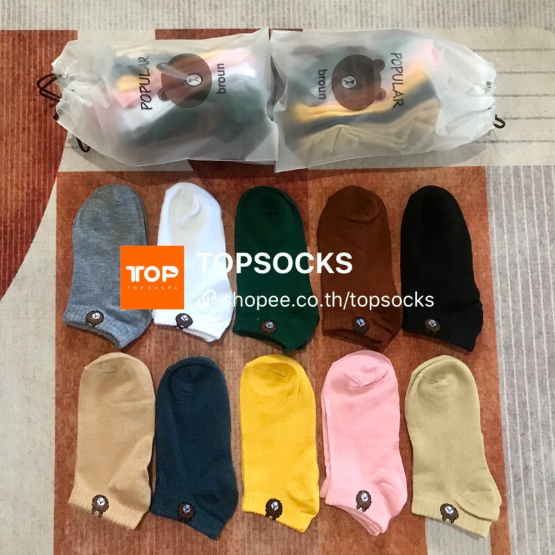 ภาพหน้าปกสินค้าถุงเท้าผู้หญิง ลายหมี ถุงเท้าข้อสั้น 1แพคมี10คู่ พร้อมส่งจากไทย จากร้าน topsocks บน Shopee