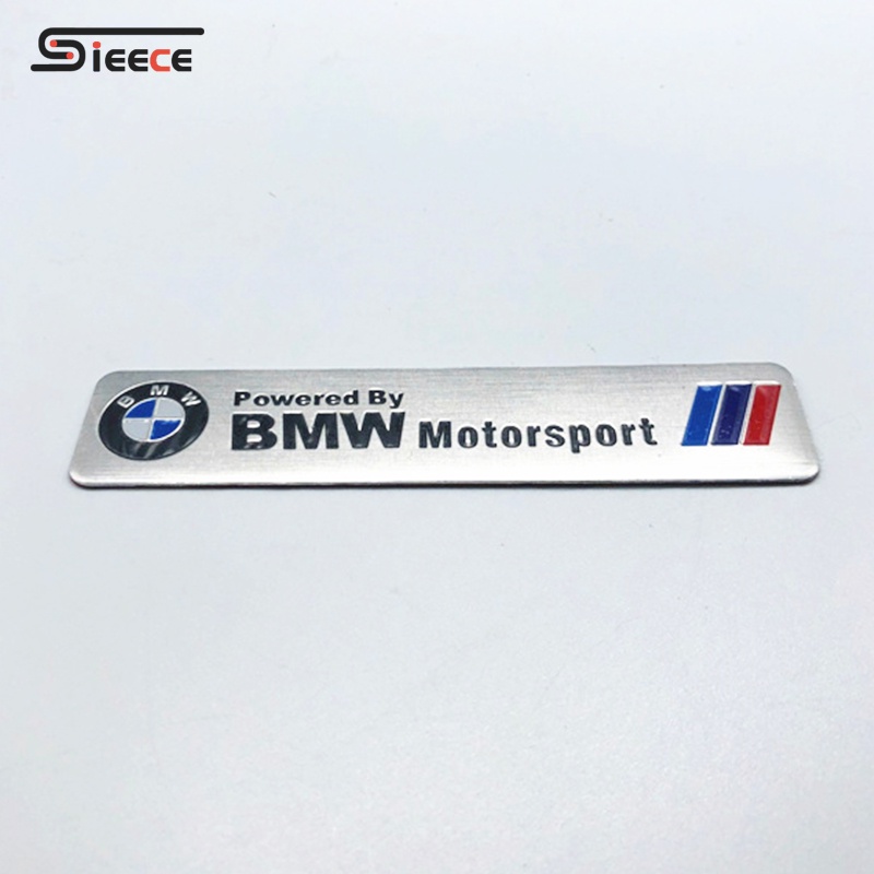 ราคาและรีวิวSieece BMW Motorsport อลูมิเนียมโลโก้รถด้านข้าง Fender ด้านหลังป้ายสัญลักษณ์สติกเกอร์รถยนต์ สติ๊กเกอร์สำหรับ BMW