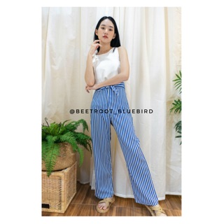 Front Tie Pants (Blue Stripe)