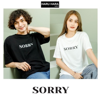 เสื้อยืดมินิมอล [สีขาว/สีดำ] Cotton100% - ลายสกรีน Sorry