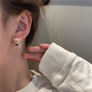 สินค้า Fashion Korean Kawaii Funny Bow Bear Plush Stud Earrings /  Girls Statement Cartoon Cute Animal  Earring Jewelry / Ladies Korean Sweet Simple Plush Stus Earrings / Party  Ear Jewelry Accessories Gifts For Girls Girlfriends