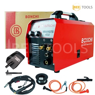 BONCHI ตู้เชื่อมไฟ้ฟ้า เครื่องเชื่อมไฟฟ้า MMA/MIG-450 รุ่นไม่ใช้แก๊ส 2 ระบบ ใช้ได้ทั้งไฟฟ้าและมิก