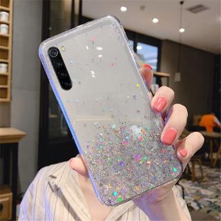 เคสซิลิโคนเคสโปร่งใสเคสโทรศัพท์มือถือ Tpu สําหรับ Samsung Galaxy A9 A7 J6 J4 Plus 2018 M30 M20 M10 Phone Case Clear Glitter Soft TPU Pink Casing Bling Shockproof Cover