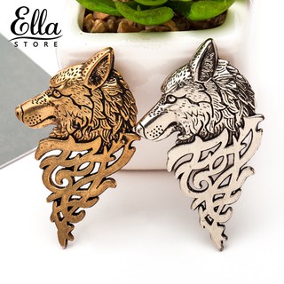 ELLA ® Vintage Wolf Lapel Brooch Pin Collar Jewelry Shirt Jeans Badge