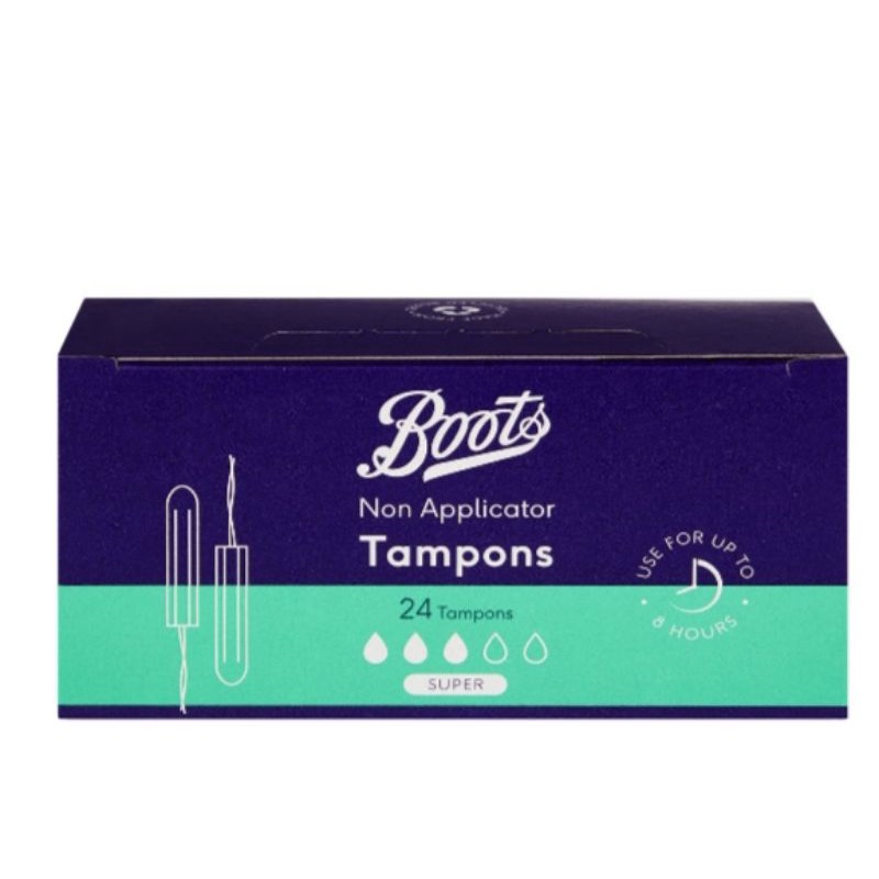 Boots Non applicator Tampons 24 Pcs บู๊ทส์ นอน แอพพลิเคเตอร์ แทมปอนส์