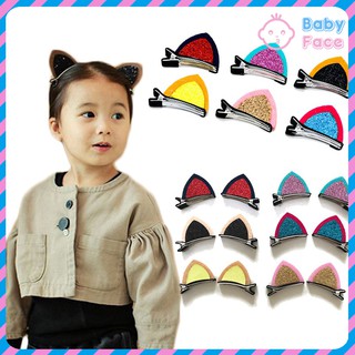 Babyface กิ๊บติดผมรูปหูแมวน่ารัก 6 สี 2 ชิ้น