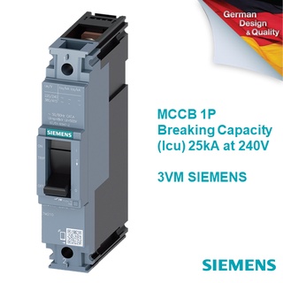 MCCB Siemens รุ่น 3VM 1P - พิกัดกระแส 16A 20A 32A - Icu up to 25kA at 240V