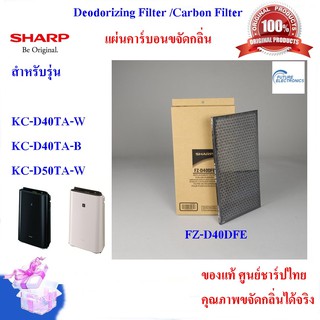 (ของแท้ศูนย์)SHARP แผ่นคาร์บอนขจัดกลิ่น Deodorizing Filterรุ่น FZ-D40DFE เครื่องฟอกใช้รุ่น KC-D40TA ,KC-D50TA