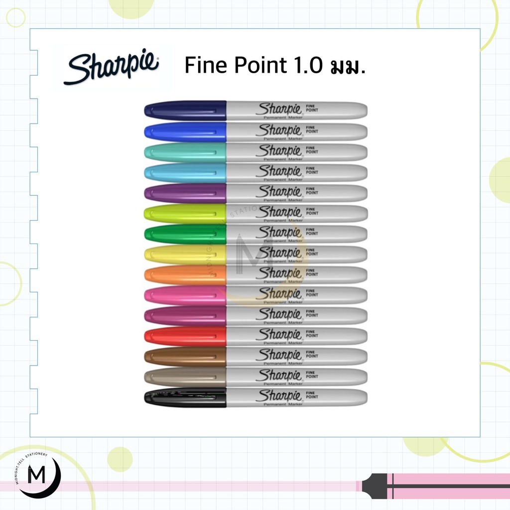 ภาพหน้าปกสินค้าปากกามาร์คเกอร์ ชนิดถาวร Sharpie Fine 1.0 มม. ชาร์ปี้