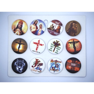 เข็มกลัด 3.2cm/4.4cm Jesus จีซัส ซุส Christ คริส Reiligion ศาษนา กางเขน cross  Badge