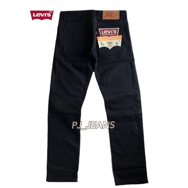 ภาพหน้าปกสินค้ากางเกงยีนส์ Levis 501 ทรงกระบอก ผ้าดิบ สีดำซุปเปอร์แบล็ค จากร้าน pj_shop_jeans บน Shopee