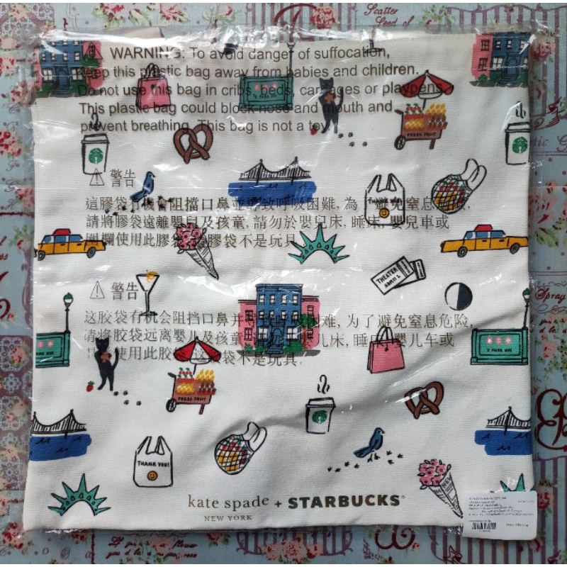 ของแท้-nyc-summer-tote-bag-กระเป๋า-starbucks-kate-spade-new-york-2022-ถุงผ้า-starbucks