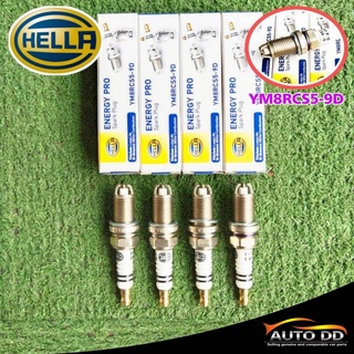 หัวเทียน โตโยต้า นิสสัน มาสด้า แบบทั่วไป หัวเทียน YM8RCS5-9D 2 เขี้ยว  ยี่ห้อ Hella แบบทั่วไป ( 1 ชุด 4 หัว )