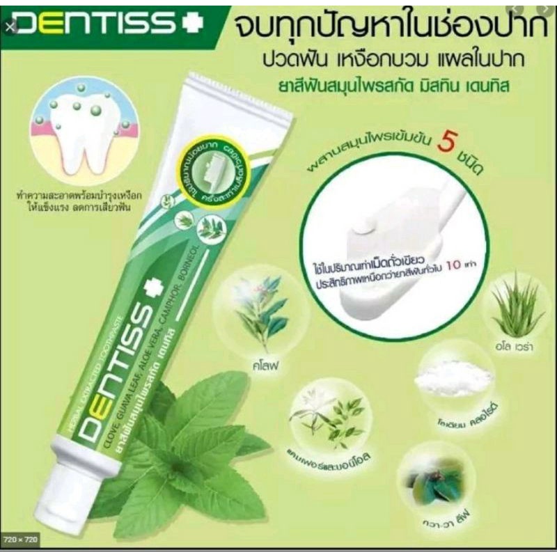 Mistine Dentiss Toothpaste เดนทิส ยาสีฟันสมุนไพรสกัด ประสิทธิภาพ ...