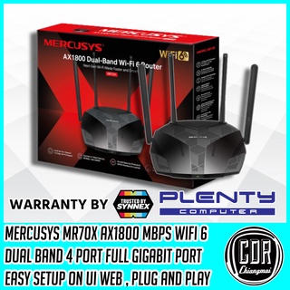 Router Mercusys MR70X เราเตอร์ไวไฟ WiFi6 4 เสาสัญญาณประสิทธิภาพสูง รองรับเทคโนโลยี OFDMA MU-MIMO (ประกันศูนย์ 1 ปี)