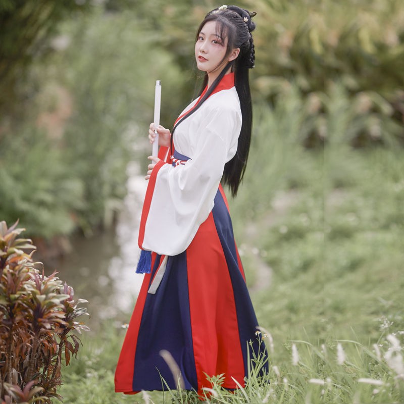 hot-sale-เผยแพร่-chiyao-hanfu-หญิงสไตล์จีนเดิมเอวยาว-wei-jin-ปกสิบสองชุดกระโปรงหักฤดูใบไม้ผลิและฤดูร้อน