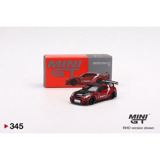 MiniGT No. 345 LB★WORKS Nissan GT-R R35 Type 2, Rear Wing ver 3 , Red, LB Work Livery 2.0