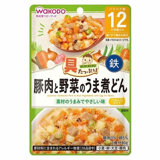 W12.10 ผักต้มกับเนื้อหมู (อาหารเด็กสำเร็จรูป WAKODO สำหรับเด็ก 12 เดือนขึ้นไป)