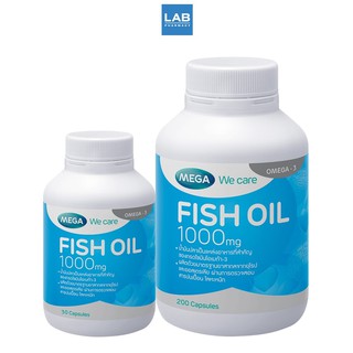 ภาพขนาดย่อของภาพหน้าปกสินค้าMEGA Fish Oil 1000 mg. Set 200 เม็ด - น้ำมันปลาสูตรเข้มข้น 1,000 mg. ใน 1 แคปซูล จากร้าน labpharmacy_officialshop บน Shopee