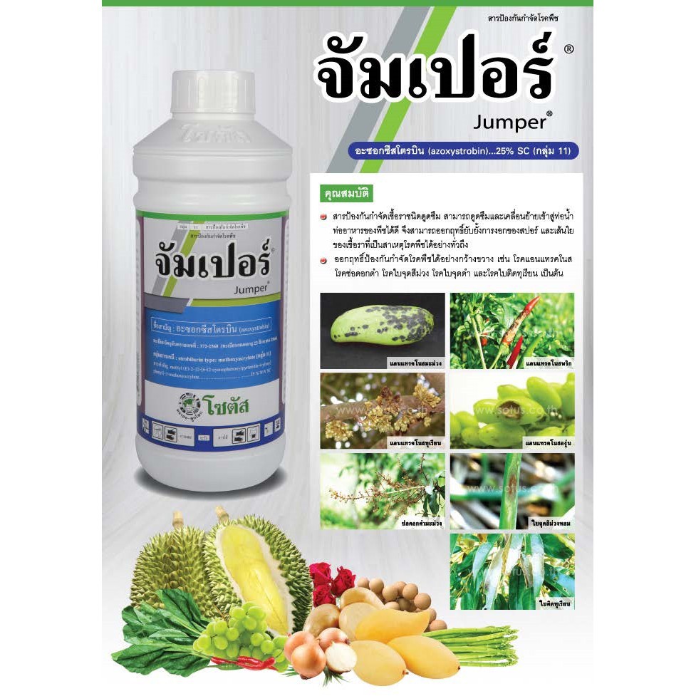 จัมเปอร์-ขนาด-1-ลิตร-อะซอกซีสโตรบิน25-กำจัดกุ้งแห้ง-แอนแทรคโนส-กาบใบแห้ง