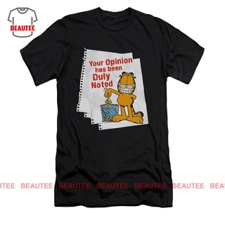 เสื้อยืดผ้าฝ้ายพิมพ์ลายขายดี เสื้อยืด พิมพ์ลาย Garfield Duly Notedเสื้อยืดอนิเมะ