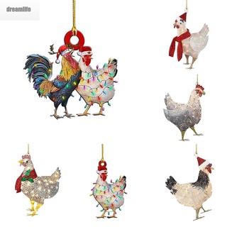 【DREAMLIFE】Christmas Ornament Christmas Tree Permanent School Bags Chicken Ornament