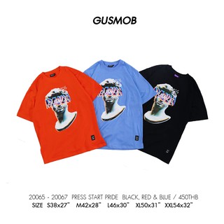 [100% Cotton] GUSMOB เสื้อยืด 20065-20067 PRESS START PRIDE