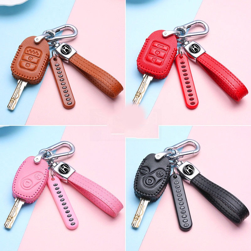 ปลอกกุญแจ-honda-เคสกุญแจรถยนต์-key-cover-เคสหนังใส่กุญแจรีโมทกันรอย-รุ่นกุญแจพับ-กันกระแทก-คุณภาพดี