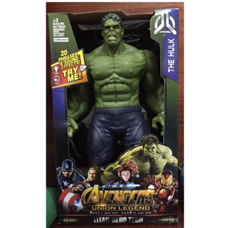 หุ่นโมเดลยักษ์เขียว Hulk มีเสียง มีไฟ ที่หน้าอก สูง 12 นิ้ว