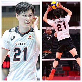 Ran Takahashi No.21 เสื้อวอลเลย์บอลญี่ปุ่น สีขาว