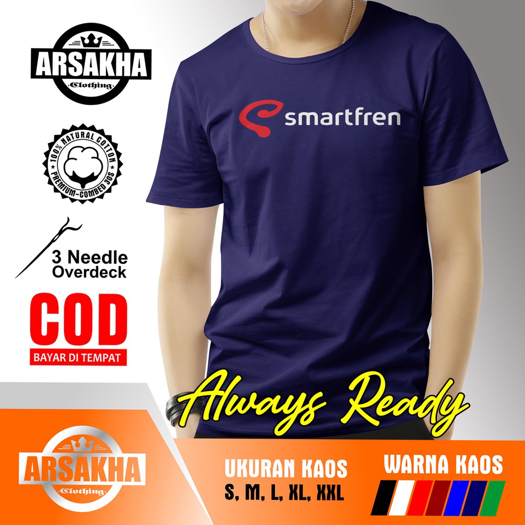 เสื้อยืด-พิมพ์ลายโลโก้-บริษัท-smartfren-provider-arsakha