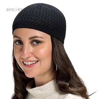 หมวกบีนนี่ ผ้าถักนิตติ้ง ให้ความอบอุ่น สไตล์อิสลาม รอมฎอน แฟชั่นฤดูหนาว สําหรับผู้ชาย และผู้หญิง