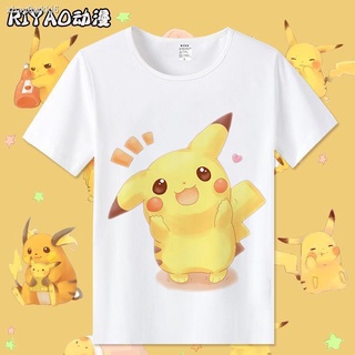 สินค้ามาใหม่หนาเสื้อยืดยอดนิยม แฟชั่นPokemon Pikachu เกมโปเกมอนอะนิเมะเสื้อผ้าเสื้อยืดแขนสั้นสำหรับชายและหญิง Sports T-s