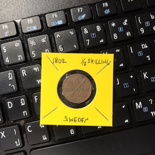 Special Lot No.60515 ปี1802 สวีเดน 1/12 SKILLING เหรียญสะสม เหรียญต่างประเทศ เหรียญเก่า หายาก ราคาถูก