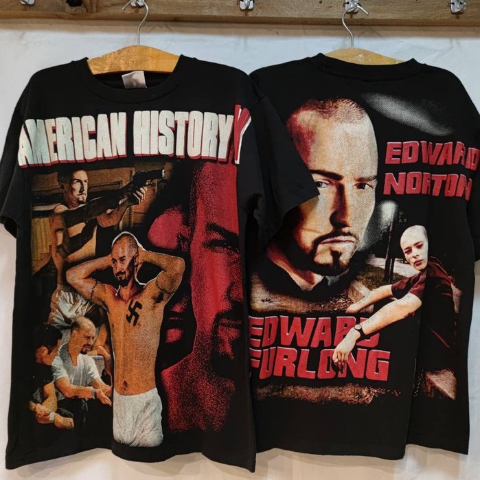 Vintage 90s American History X movie edward norton เสื้อหนังใน