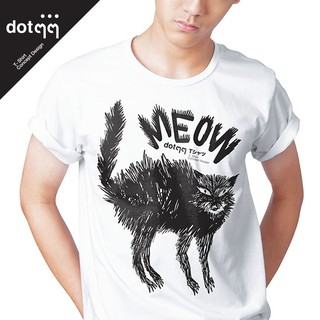dotdotdot เสื้อยืดผู้ชาย Concept Design ลาย Freak Cat (White)