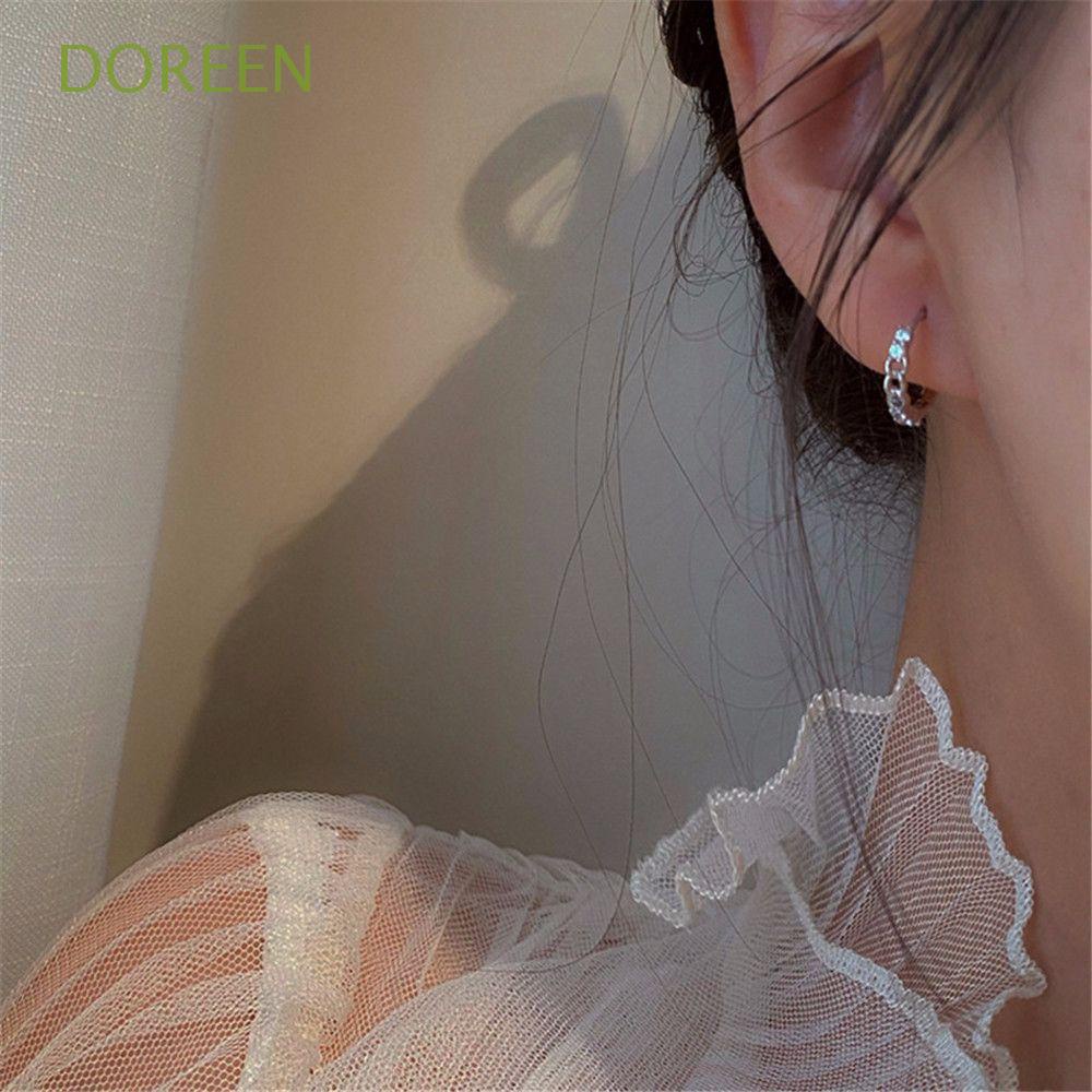 doreen-ต่างหูห่วงโซ่-ทองแดง-ทรงกลม-ประดับพลอยเทียม-หลากสี-สร้างสรรค์-เรียบง่าย-สําหรับผู้หญิง