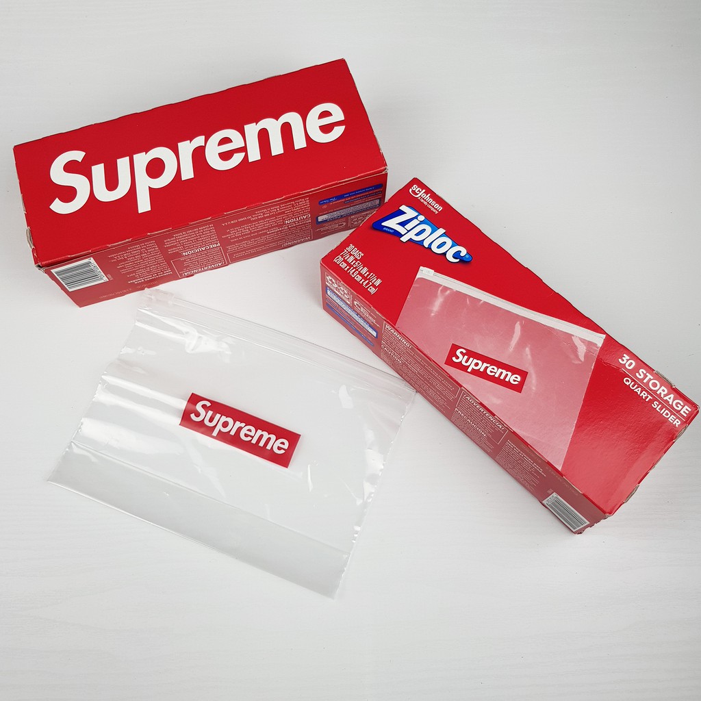 ถุงซิปล็อค Supreme Ziploc Bags ถุงซิปล็อคซูพรีม 1 ใบ (ของแท้) Shopee