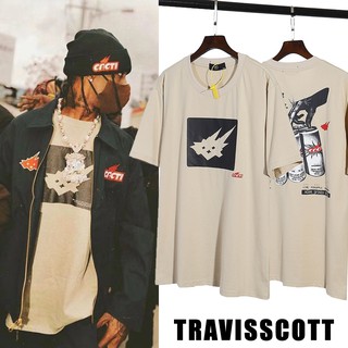 สินค้าพร้อมส่ง สินค้าใหม่ Travis Scott X 🧊🧃CACTI ICE TEA 🧃🧊 แขนสั้น คู่รัก streetwear แฟชั่น เสื้อยืด เสื้อยืดฤดูร้อ