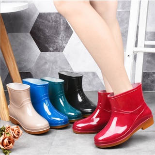 สินค้า รองเท้าบูทกันฝนกันลื่นสำหรับผู้หญิง,รองเท้าผ้าฝ้ายกันน้ำให้ความอบอุ่นรองเท้าใส่ทำงานทนทานต่อการฉีกขาดข้อสั้นสำหรับผู้หญิงSD4289